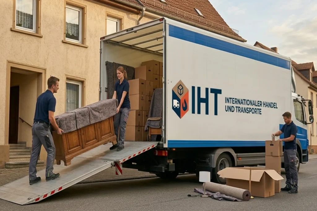 Umzugs-LKW mit Umzugshelfern
